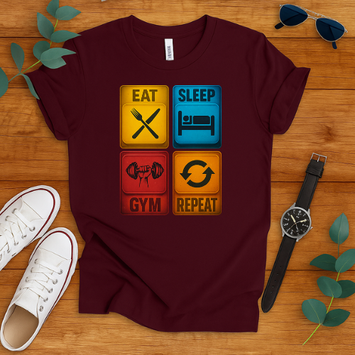 Eat Sleep Gym Repeat t-shirt