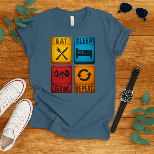 Eat Sleep Gym Repeat t-shirt